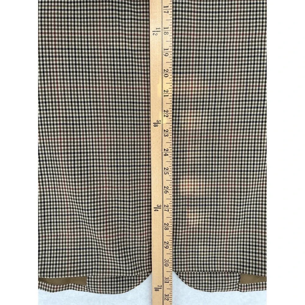Vintage J.Crew Blazer Mens 42R Brown Houndstooth 100% Wool 3-Button Sport Coat